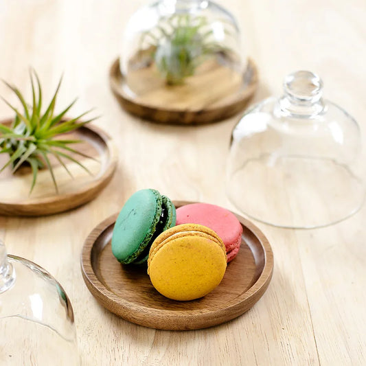 Mini Wooden Plate with Glass Lid