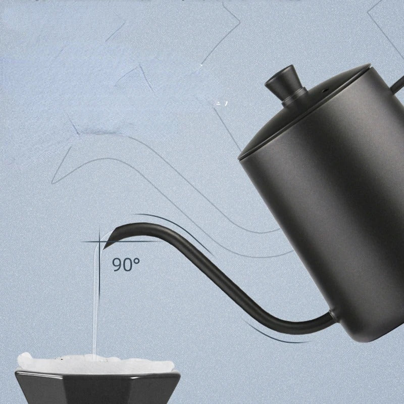 Eco-friendly gooseneck drip kettle for precise pouring and sustainable coffee brewing.